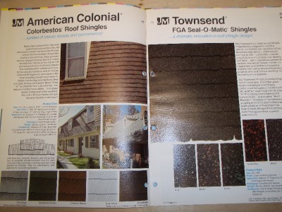 Johns-Manville Catalog~Asbestos~Roofing/Shingles/Colorbestos~1968