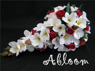 Ebay Wedding Flowers on White Frangipani   Red Rose Wedding Silk Flowers Set    Ebay