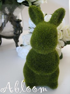 moss rabbit figurine