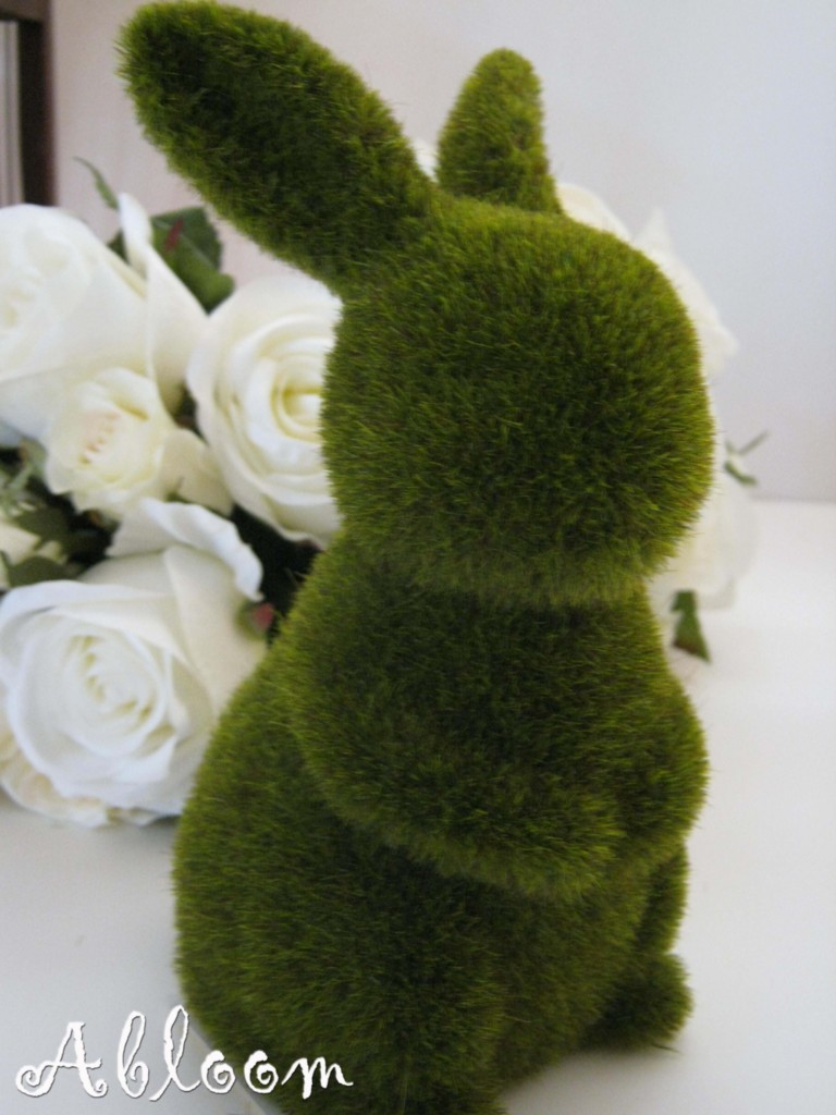 moss rabbit figurine