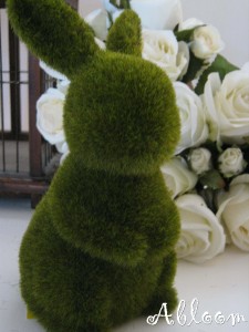 moss rabbit figurine