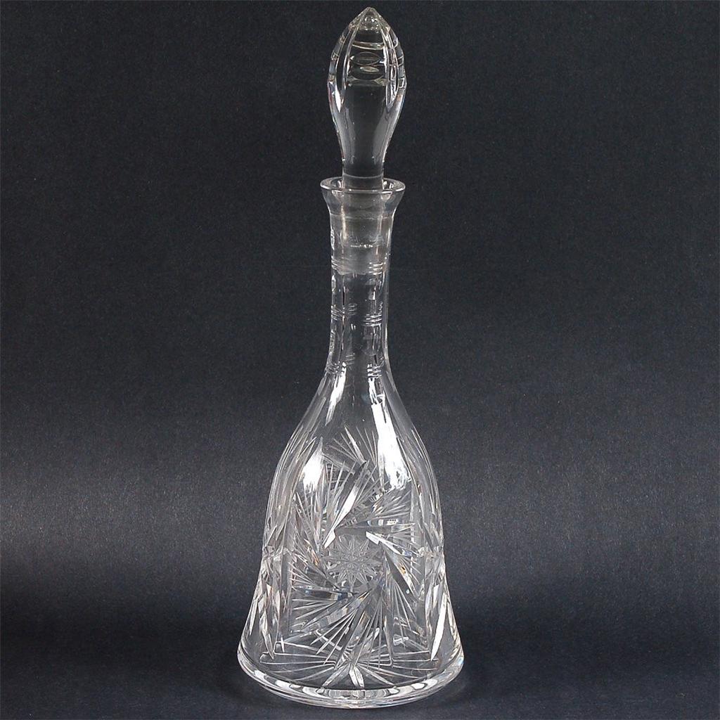 BOHEMIAN CUT CRYSTAL DECANTER PINWHEEL DESIGN eBay