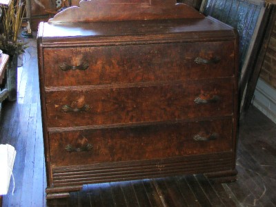 Solid Wood Dresser on Old Antique Solid Wood Three Drawer Bedroom Dresser Vanity W  Aged