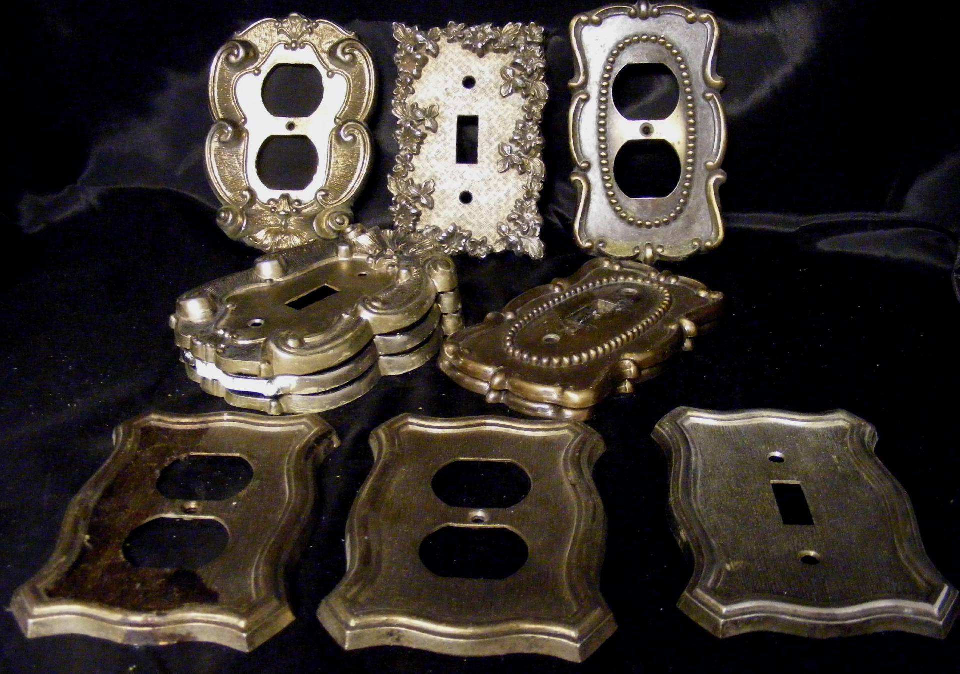 11 BRASS & METAL Switch & Outlet Plate Covers Victorian Style National