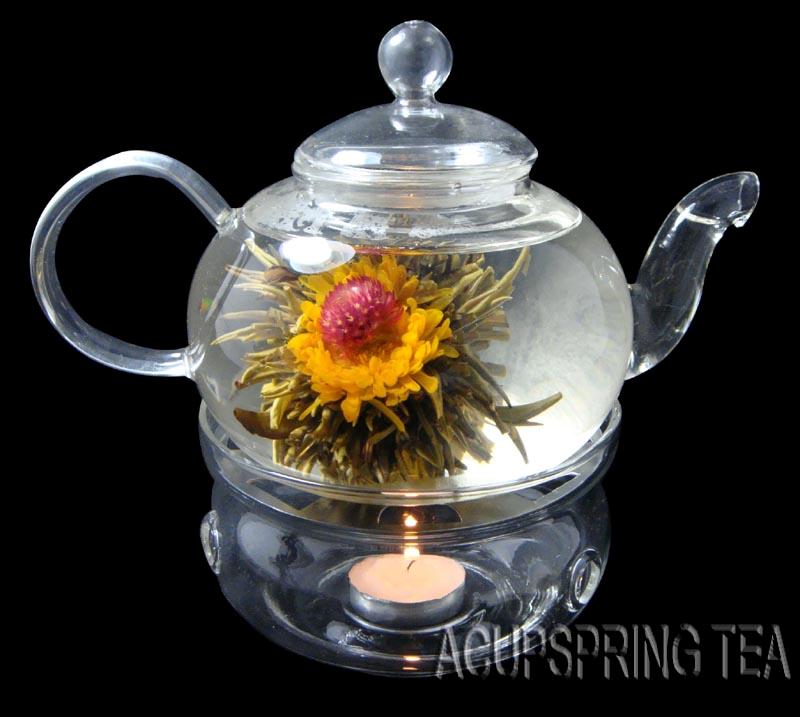 360ml glass teapot+10 kinds blooming flower tea eBay