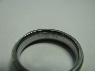Stainless Steel Wedding Bands   on 10k Yellow Gold   Stainless Steel Men S Wedding Band Size 11   Ebay