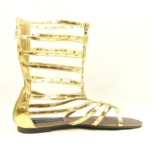 Gladiator Style Mid Calf Studded Sandals Women 039 s Shoes Gold 6US 36 ...