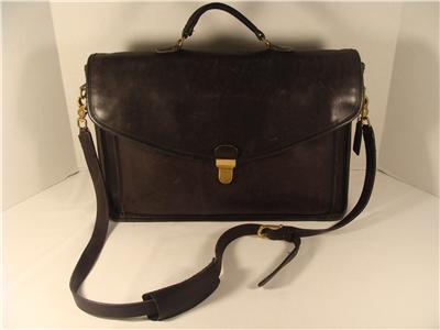 Vintage Leather Messenger Bags Women on Vintage Authentic Coach Black Leather Messenger Bag Business Briefcase