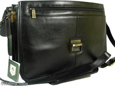 Soft Leather Briefcase on New Visconti Soft Black Leather Business Briefcase Bag   Ebay