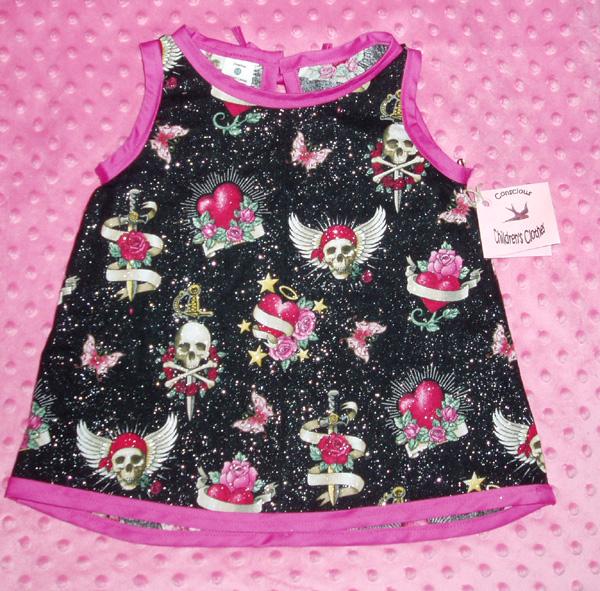 Rockabilly Skull toddler baby girl dress kids clothes