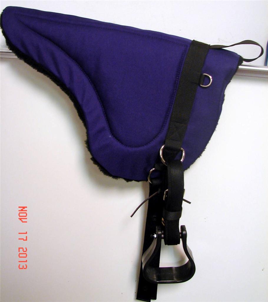 Premium Bareback Pad US Made Comfort grip Panels Girth Stirrups Purple