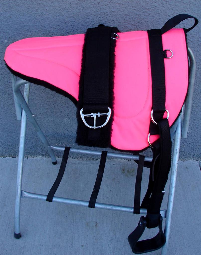 Premium Bareback Pad US Made Comfort grip Panels Girth Stirrups Purple