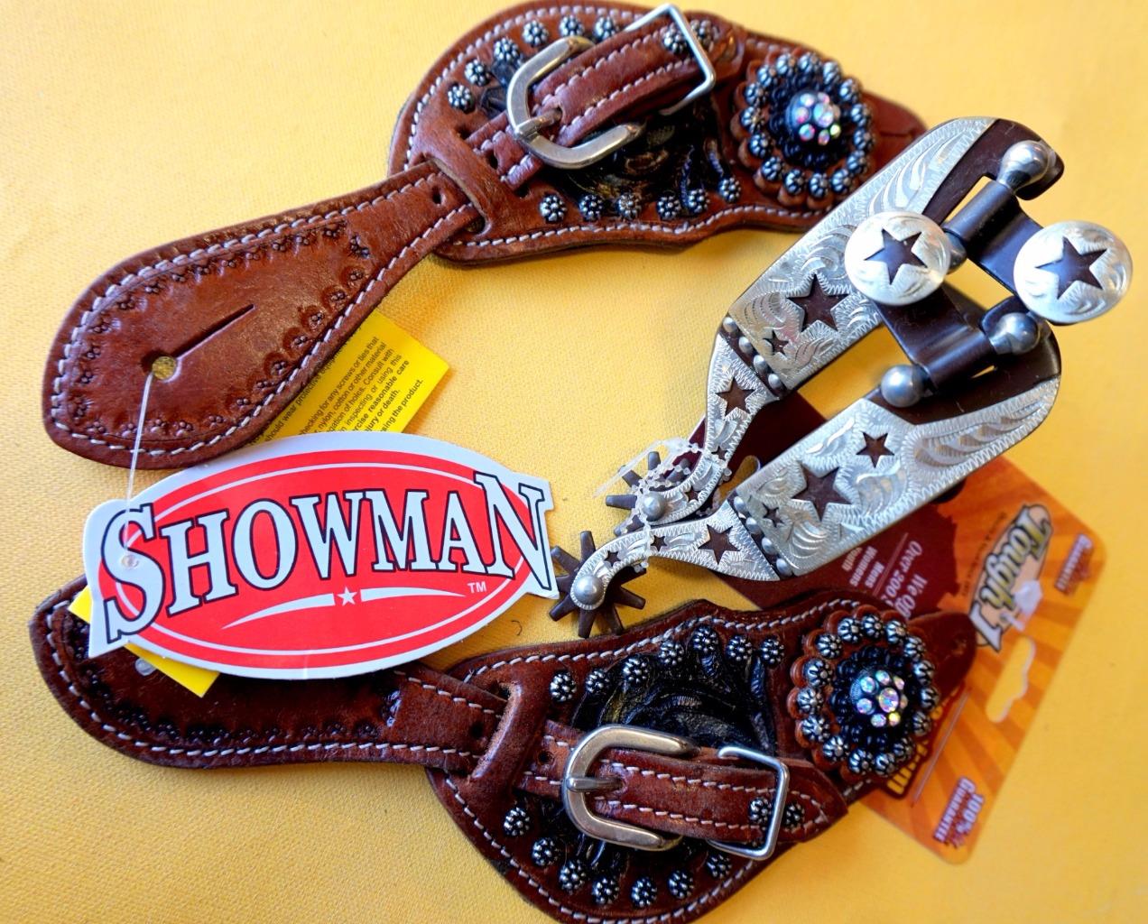 SET combo Spurs Spur straps Kids Youth Child Western Show Bling