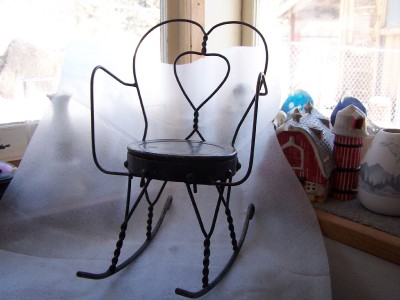 Rocking Chair  on Vintage Metal Doll Rocking Chairs Set Of 2