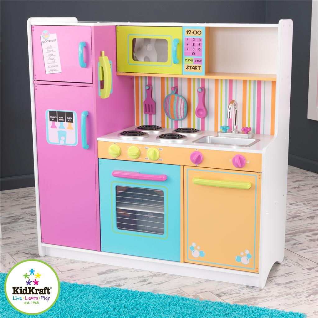 Kidkraft Kitchen Deluxe Big and Bright Pretend Play Kids Wooden PlayToy