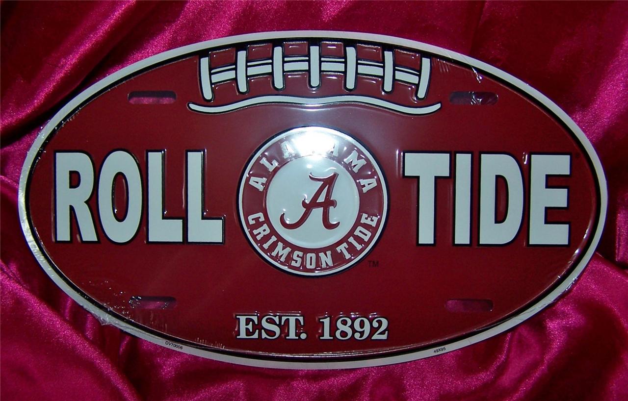 ALABAMA CRIMSON TIDE Football Metal License Plate Car Tag "A" YOUR