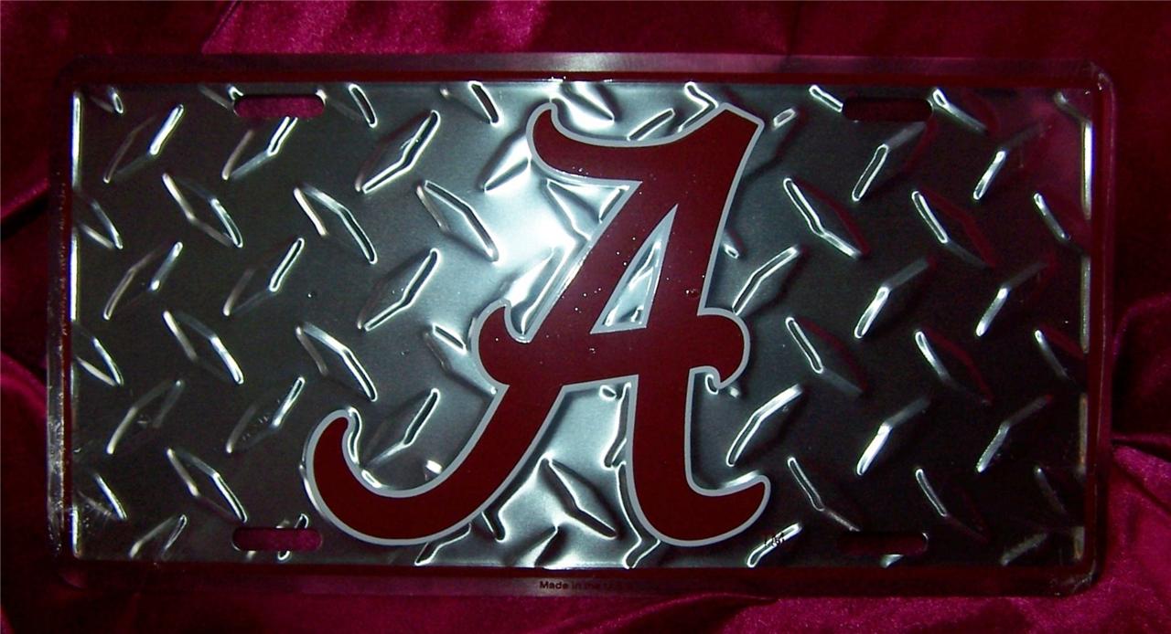 ALABAMA CRIMSON TIDE Football Metal License Plate Car Tag "A" YOUR