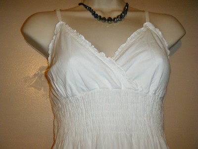 Maternity Sundresses on Womens Dress Medium Long White Sundress Spaghetti Strap Halter New W