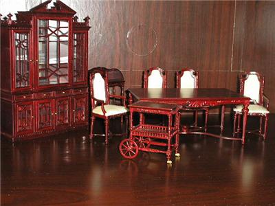 Dollhouse Furniture Sets on Dollhouse Furniture Mahogany Diningroom Set  Ca001 Hgr   Ebay