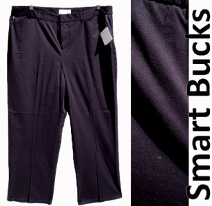 New Womens CJ Banks Slimmer Black Pants Plus Size 1X 2X