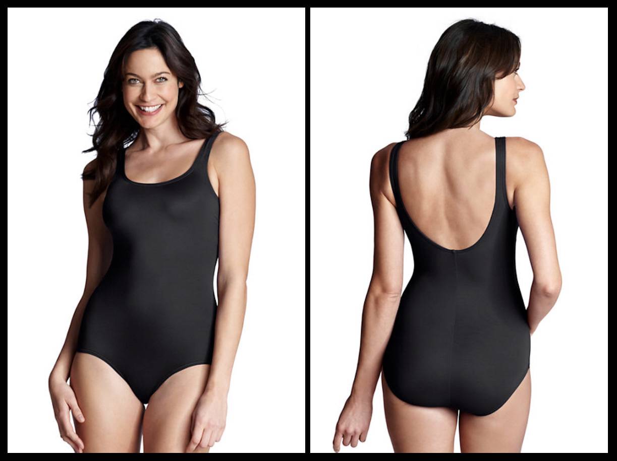 Lands' End- Tugless Tank One Piece Mastectomy Swimsuit UPF-50 Women's NIP $55 | eBay