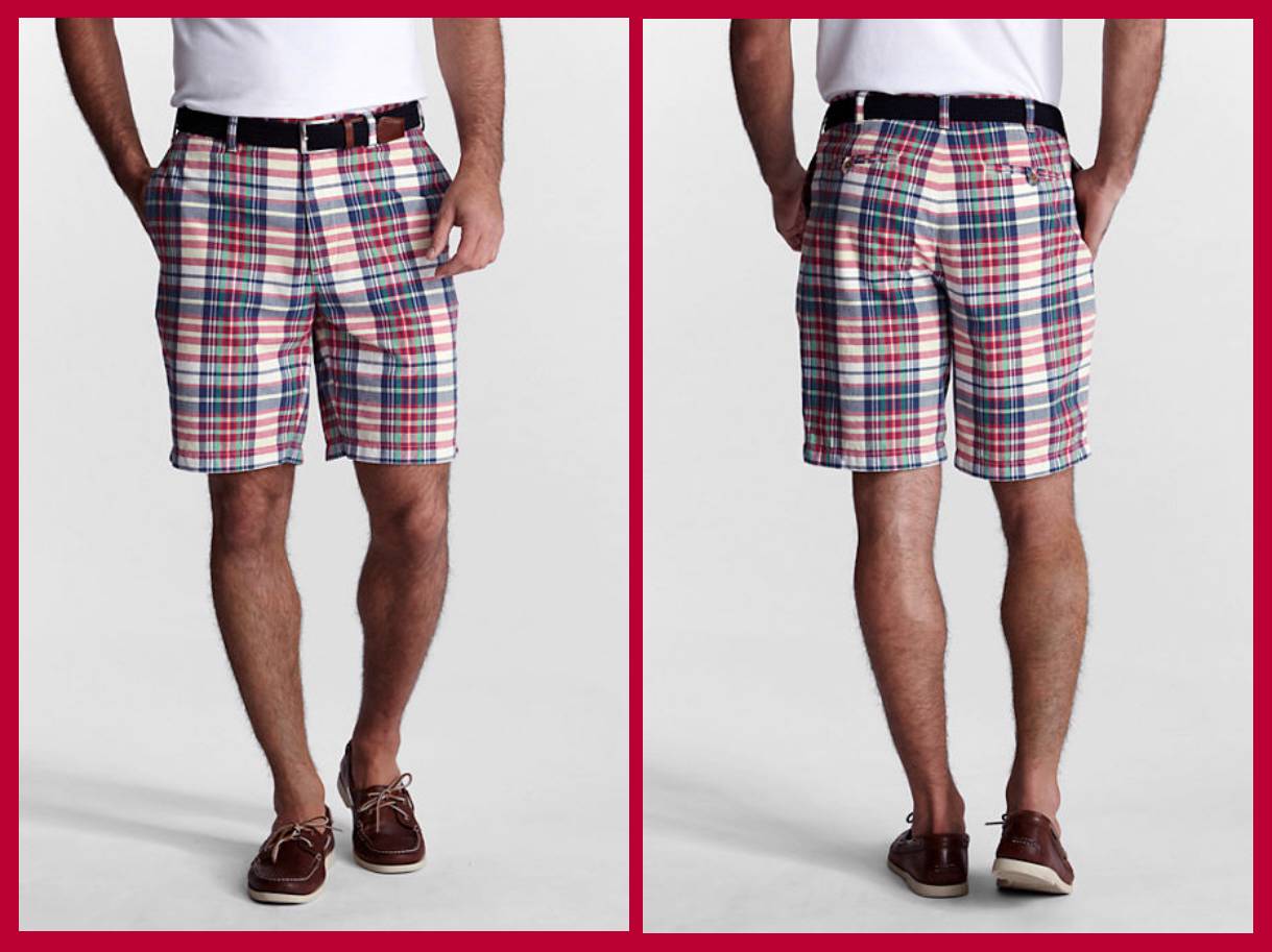 Lands' End 9 Inch Madras Men's Bermuda Shorts 40 NIP