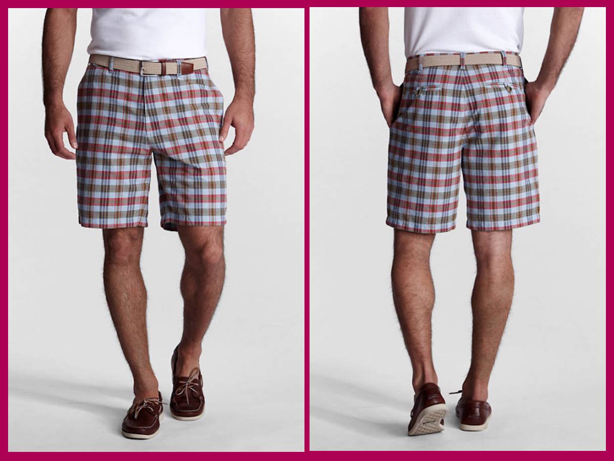 Lands' End 9 Inch Madras Men's Bermuda Shorts 40 NIP