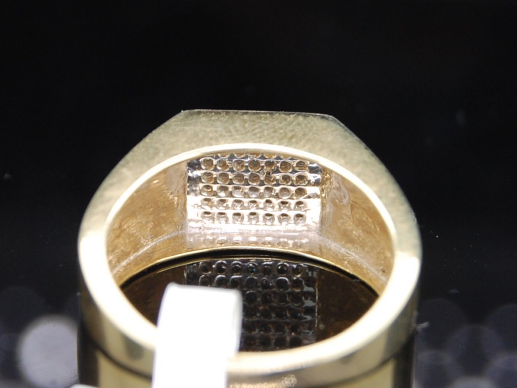 Details about MENS YELLOW GOLD FINISH .15C PAVE DIAMOND PINKY RING