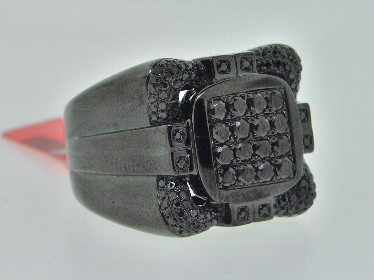 1.66C MENS BLACK GOLD FINISH BLACK DIAMOND PINKY RING eBay