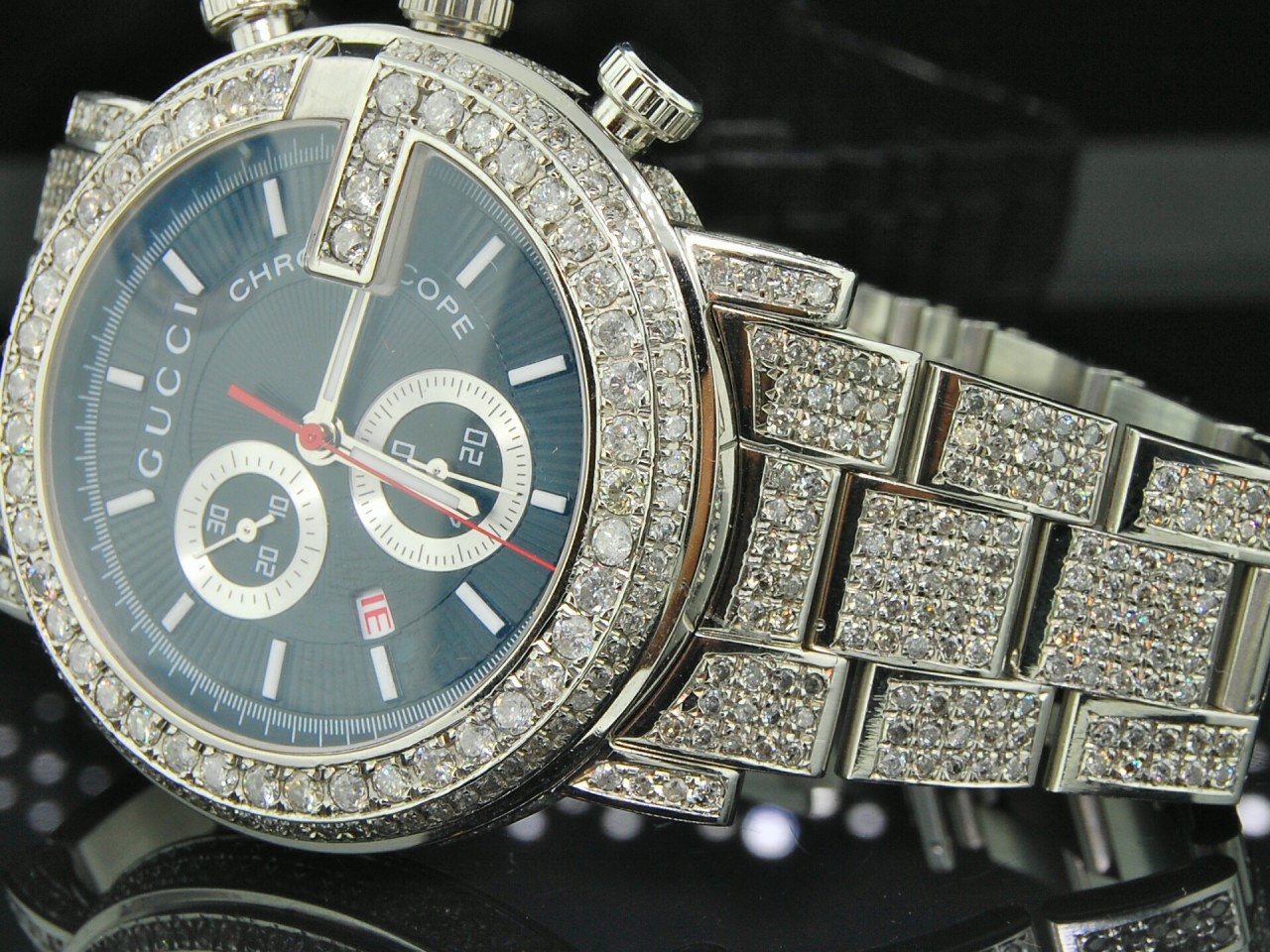 MENS DIAMOND GUCCI YA101324 WATCH 16.5CT FULLY ICED OUT eBay