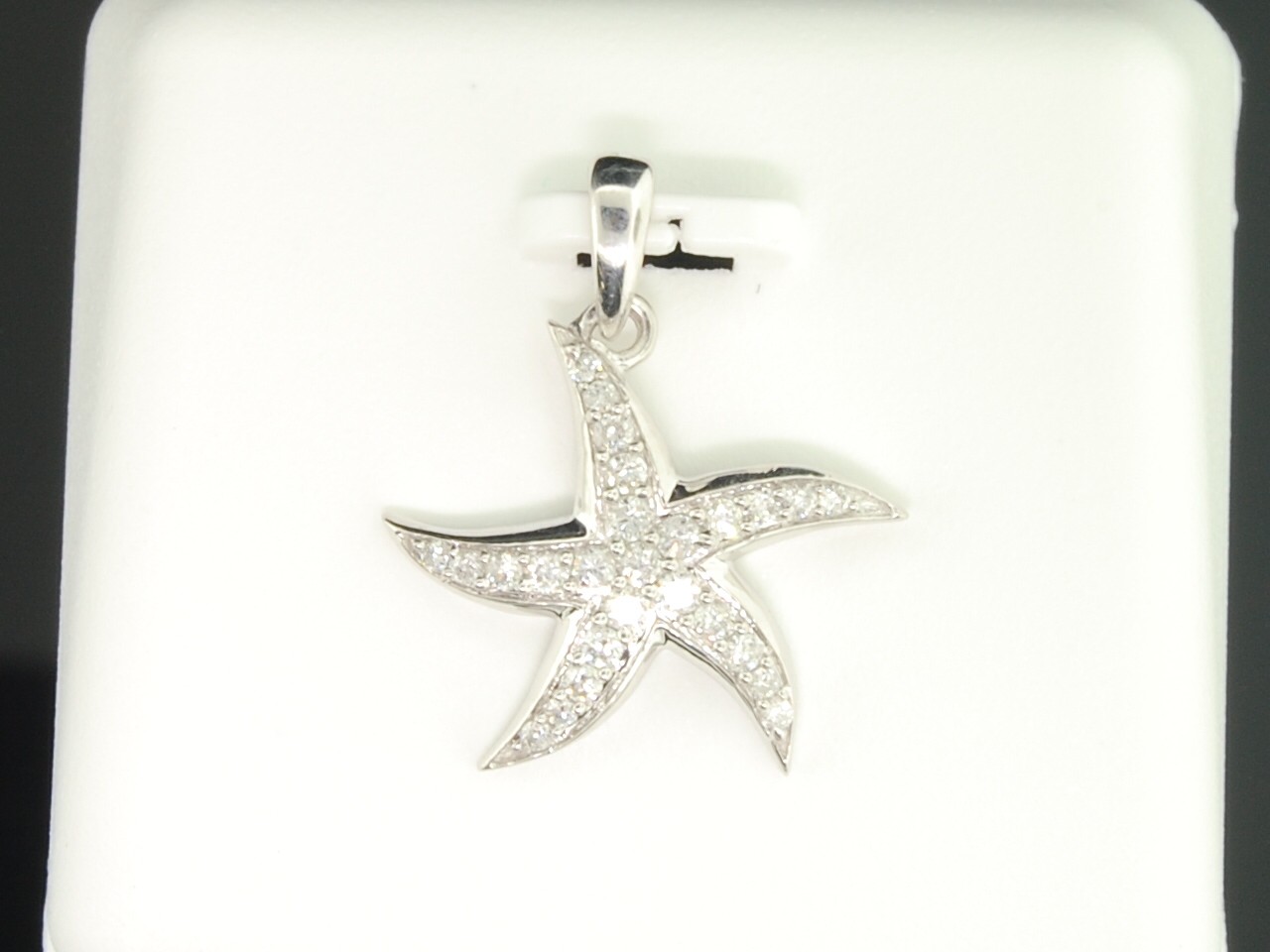 ... White Gold 0.24 ct. White Diamond Starfish Pendant Charm For Necklace