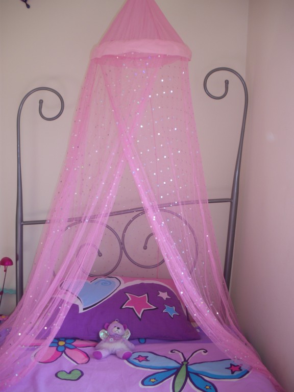 Pink Sparkly Fairy Princess Mosquito Net Bed Canopy for girls NEW