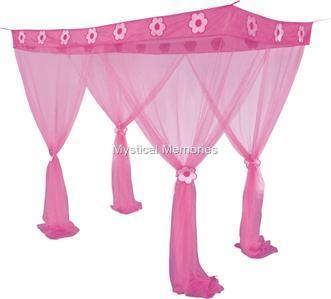 Pink Fairy Princess Mosquito Net 4 Poster Bed Canopy On Popscreen