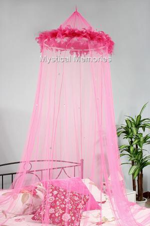 HOT PINK Feather Mosquito Net Bed Canopy Cot SBED NEW | eBay