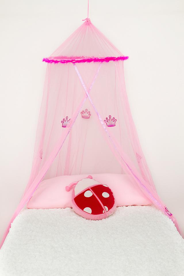 5 x Pink Princess Mosquito Net with Feathers and Crowns Great Gift for girls - Picture 1 of 1
