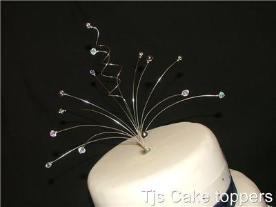 Fountain Wedding Cakes on Crystal   Silver Fountain Wedding Cake Topper Clear Ab   Ebay
