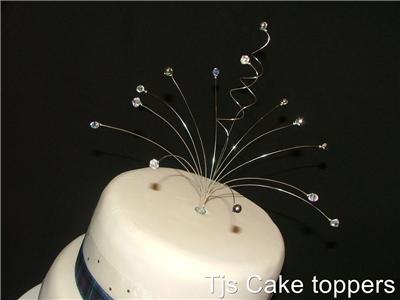 Fountain Wedding Cakes on Crystal   Silver Fountain Wedding Cake Topper Clear Ab   Ebay