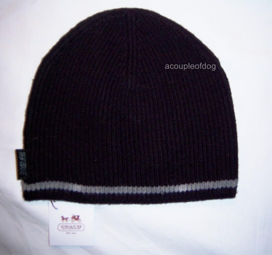 COACH MERINO Wool Men Hat Knit Winter Ski Tuque Stocking Cap Skull