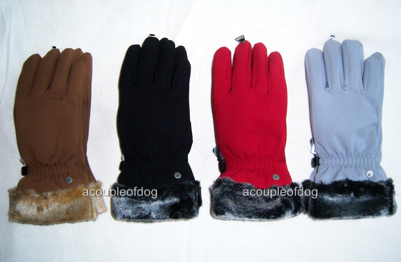 HEAD LADIES GLOVES Casual Evening Winter Faux Fur Cuff Lined Women's L