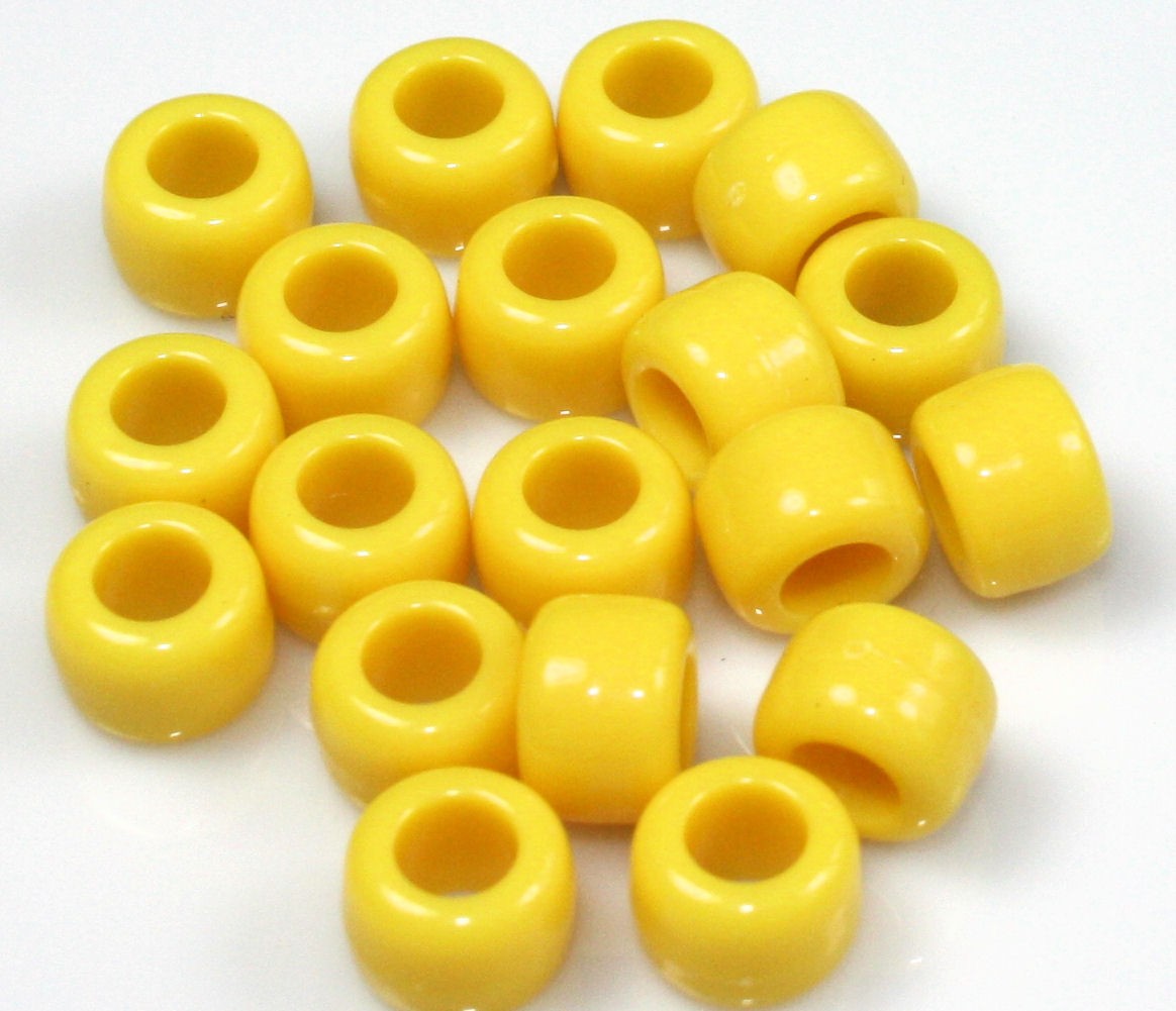 ACRYLIC PONY BEADS 9mm x 6mm 100 per bag IDEAL DUMMY CLIPS BRACELETS