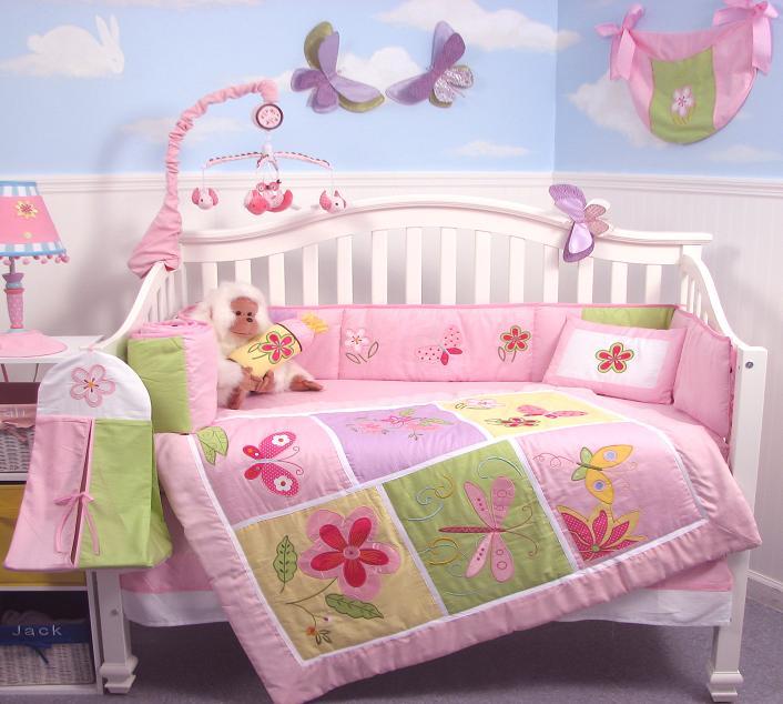 SoHo Butterflies Meadows Baby Crib Nursery Bedding Set 13 pc included Diaper Bag - Photo 1 sur 1