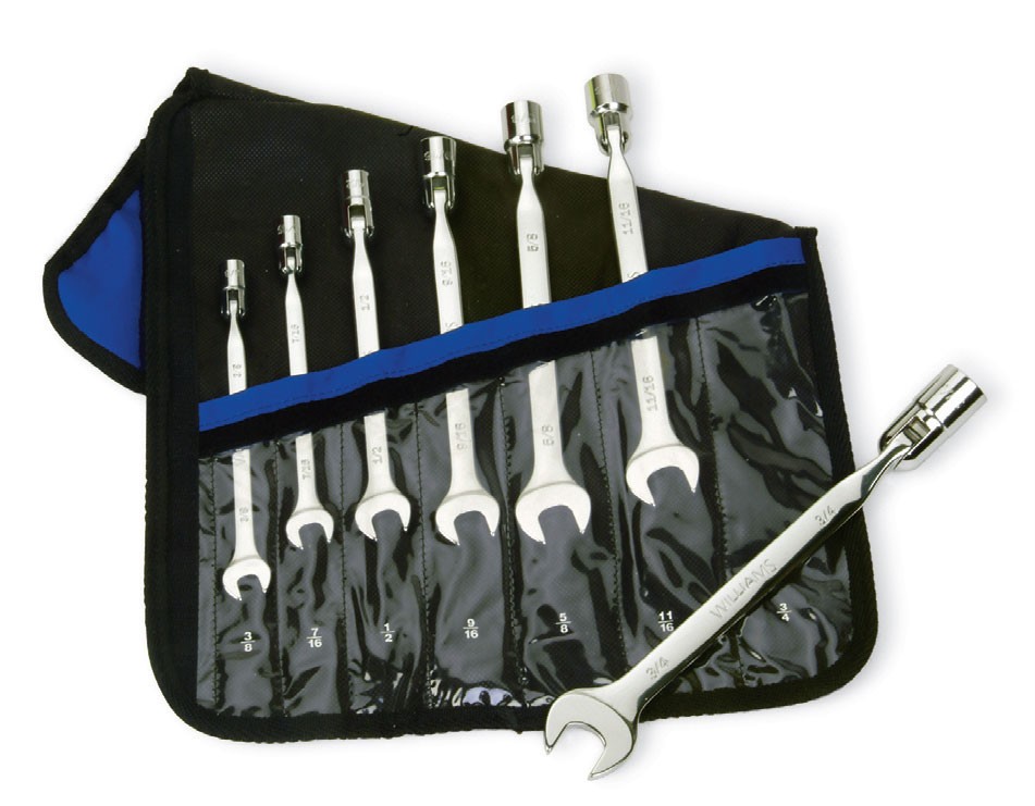 New Williams Tools Flex Head Socket / Open End Wrench Set 11940 eBay
