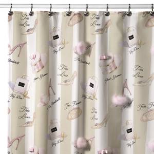 Emily Adams Pink Tres Chic Bombshell Diva Shower Curtain