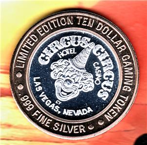 Circus Circus Silver Limited Edition $10 Gaming Token - Picture 1 of 1