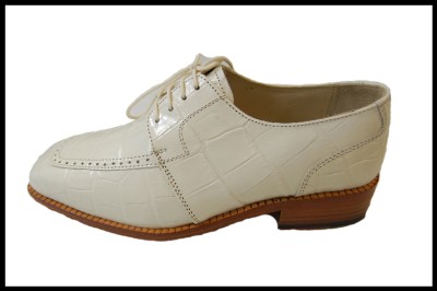 Men's Liberty Cream Color Croco Print Leather Dress Shoes Style L 550 ...
