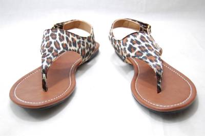 ... Kali Gladiator Thong Sandals Velcro Leopard Zebra RED Flowers Print
