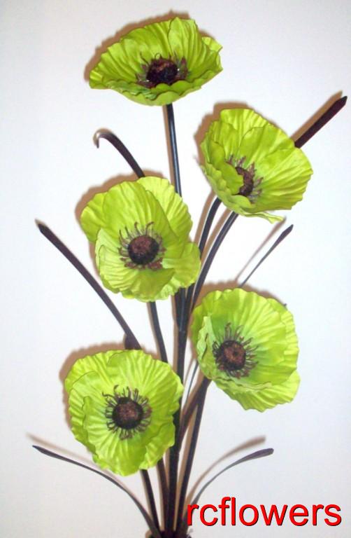 A LARGE LIME GREEN POPPY SILK FLOWER ARTIFICIAL eBay