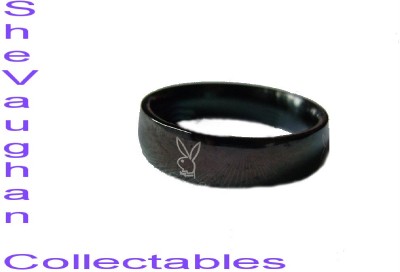 Playboy Bunny Head Logo Black Stainless Steel Ring
