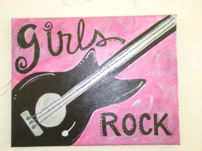 GIRLS ROCK canvas decor