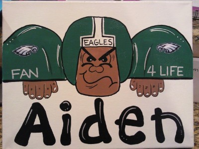 Custom Painted canvas-Eagles or Cowboys 11"x14"